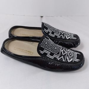 Donald J. Pliner Women's Aztec Beaded Mules Made in Italy Size 8